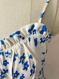 Foridol Ruffles Straight Elegant Women's Dress Summer Printed Boho Beach Maxi Dress Spaghetti Strap Floral Blue Sundress 2025