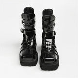 2025 Brand Fashion Women's Black Summer Gladiator Sandals Fashion Leisure Square Heels Casual Platform Shoes Big Size 43