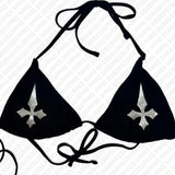 Punk Gothic Fashion Women Swimwear 2000s Emo Girls Y2k Style Cross Print Bikini Set Sexy Thong Swimsuit Two Pieces Bathing Suit
