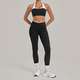 Women's Seamless Yoga Sets Sports Fitness Sleeveless Vest Hip-lifting Slim Fit Pants Suits Workout Gym Training Running Sets