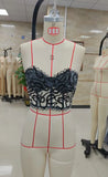 Women's Corset Lingerie Mesh Sheer Gothic Snake Pattern Strapless Crop Tube Tops Overbust Bustier Tops Shapewear