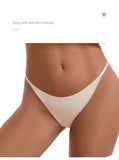 New Sexy Thin Ice Silk Women's Briefs Low Waist Invisible Yoga Fitn Sports Underwear Pure Color Ladies Thong Panties