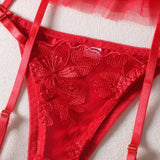 Toucheart 3 Piece Set Lingerie Garter Sets Lingerie For Woman Sexy Mini Skirt See-Through Embroidered Bra Erotic Underwear New