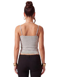 Women's Summer Solid Color Slim Fit Camisoles Spaghetti Strap Stylish Lace Trim Crop Tops