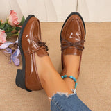 Patent Leather Bowknot Oxford Shoes Women Plus Size 43 Pointed Toe Thick Heel Pumps Woman Elelgant Slip On Pu Leather Shoes 2026
