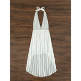 S - XL New Sexy Halter Deep V Neck Backless Tunic Beach Cover Up Cover-ups Beach Dress Beach Wear Beachwear Female Women K5213