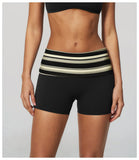 Summer Striped Polka Dot Contrast High Waist Yoga Shorts Hip Lifting Sports Tights Outdoor Workout Fitness Gym Running Pants
