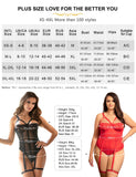 Over Size Lace Red Bodysuit Women Jumpsuit With Adjusted-straps Bodycon Slimming Clubwear Women Garter Temptation Mesh Lingerie