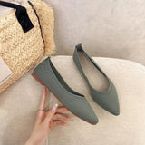 2025 Women Pointed Toe Flats Breathable Fabric Spring Summer Flat Shoes Soft Sole Slip-on Girls Daily Walking Driving Loafers