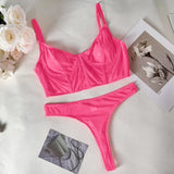 Toucheart 2 Piece Set Sexy Lingerie Set For Women Mesh Micro Perspective Beach Swimsuit Briefs Contrast Color Sexy Lingerie Set