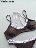 2026 Splicing Polka Dots Bikini Women Swimwear Female Swimsuit Two-Pieces Bikini Set High Cut Leg Bather Bathing Suit Swim V8172