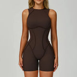 New Seamless Yoga Jumpsuits Sports Fitness Hip-lifting Backless Shorts One-piece Workout Gym Leggings Tracksuits for Women
