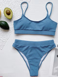 8 Colors Sexy Bikini Women Push Up Swimwear Swimsuit High Waist Solid Bikinis Set Bathing Suit Beach Bikini Female Bikinis Mujer