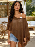 Women Shawl Wrap Tops Elegant Shiny Sequins Fine Mesh Shoulder Knit Cover-up for Spring Summer
