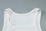 Woman Beading Rhinestones Tank Tops White Black Summer Sleeveless Corset T-shirt 2026 Casual Square Collar Crop Top Streetwear