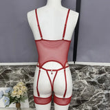 Toucheart Christmas Erotic Lingerie Seductive Embroidery Mesh Women See-through Body Shaping Sexy Pure Desire Hot Underwear Set