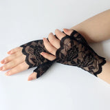 Summer Driving Sunscreen Lace Gloves Women Sailor Dance Gloves Long Fingerless Ladies Sexy Fishnet Gloves Mesh Mitten Handschoen