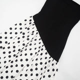 FDYOUI Elegant Bandage Polka Dot Patchwork Evening Dresses Women's 2026 Summer Off Shoulder High Slit Pleated Long Party Dress