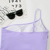 2026 Sexy One Shoulder One Piece Swimsuit 2022 Women Solid Black Neon Green Push Up Padded Bathing Suit Pleate Swimwear Monokini