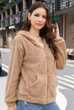 Phantasy Woman Hooded Fleece Coat Womens Casual Jacket Soft Heavy Autumn Winter Solid Hooded Jacket Ladies Outwear Overcoat