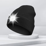 LED Beanie with The Light Unisex USB Rechargeable Headlamp Winter Knitted Cap Gifts For Men Dad Father USB Rechargeable Caps