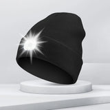 LED Beanie with The Light Unisex USB Rechargeable Headlamp Winter Knitted Cap Gifts For Men Dad Father USB Rechargeable Caps