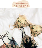 MOYISU French Lace Bralette Set for Small Breasts No Underwire Summer Bras Sexy Triangle Bra Petite Girls, Pure Desire Lingerie