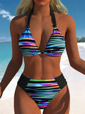 Vintage Black Polka Dot Print Bikini Set 2026 Women Tie Strap Push Up Bra Hollow Out High Waist Swimsuit Bathing Suit Swimwear