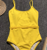 DEKA Solid One Piece Swimsuit Female Swimwear Women Cut Out Bathing Suits Summer Beach Wear Sport Swimming T Shirt Monokini