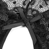 Women Sexy Lace Teddy Lingerie Deep V Mesh Sheer Bodysuit Backless Crotchless One Piece Babydoll Nightwear