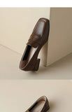 Style Spring Autumn Versatile British Style Flat Shoes Women's Vintage Leather Pumps High Heel Shoes Summer Season 2026