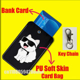 Cartoon Cat Funny Fashion For ID Clips Credit Bank Subway Card Holder Case Storage Bag Adornment Keychain