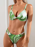 2026 Push Up Strappy Bikini Two Piece Swimsuit Women Printed Swimwear Female Bathers Bathing Swimming Swim Suit Beachwear