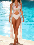 S - XXL 3PCS With Cover Up Halter Bikini Female Swimsuit Women Swimwear Three-pieces Bikini set Bather Bathing Suit Swim K7436