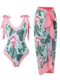 2026 Printed Strappy Swimsuit One Piece & Beach Dress Sexy Swimwear Women Bathing Swimming Swim Suit Female Padded Beachwear
