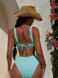 Deep V Neck Cut Out Women Swimwear One Piece Swimsuit Female High Leg Cut Monokini Bather Backless Bathing Suit Swim Beachwear