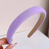 Purple Series Sponge Headband for Woman Elegant Temperament Wide Brim Hair Band Fashion Girl Makeup Headband Hair Accessories
