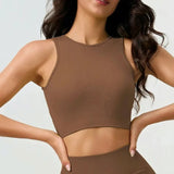 Women's Sexy Threaded Cross Hollow Back Yoga Exercise Fitness Vest Integrated Sports Training Bra Vest for Fitness And Yoga