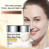 Rice Cream Promotes Elasticity Radiance MoisturizesNouriTheshes LocksMoisture Anti Aging Face Lifting Nourishing Repair Collagen