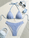 Sexy Wrinkled Halter Brazilian Bikini Women Swimwear Female Swimsuit Two-pieces Bikini Set High Cut Bathing Suit Swim Beach Wear