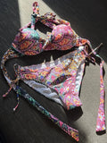 S- XL Printed Underwired Bra Cup Bikini Female Swimsuit Women Swimwear Two-pieces Bikini Set Push Up Bather Bathing Suit Swim