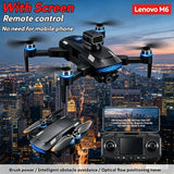 Lenovo M6 GPS Foldable Drone 8K Dual Camera 5G WIFI FPV Brushless Optical Flow Obstacle Avoidance Screen RC Quadcopter Drone