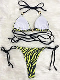 Zebra Leopard Wrap Around Halter Micro Mini Bikini Women Swimwear Female Swimsuit Two-pieces Bikini set Bather Bathing Suit Swim