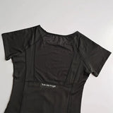 Women's Mesh Sports Fitness T-Shirt Quick Dry round Neck Pullover Short Sleeve Breathable Yoga Top for Workout And Fitness