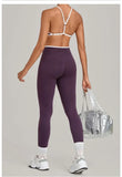 Women's Seamless Yoga Sets Sports Fitness Gym Sleeveless Vest Hip-lifting Slim Fit Pants Suits Running Training Workout Sets
