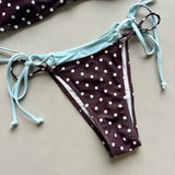 2026 New Summer Women's 2 Pieces Suit Swimwear Sexy Strappy Halter Lace-up Swimsuit Backless Low Waist Push Up Bikini Beachwear