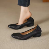 Comfortable Commuting Leather Shoes, French Style Shallow Low-Heel Single Shoes, Popular Women's 2026, Soft Sole Granny Shoes