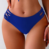 Women's Low Rise Cutout Swim Bottoms Solid Color Summer Beachwear Separate Swimsuit Bottom Female Brazilian Bikini Trunks 2026