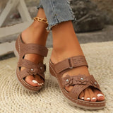 Women Slippers 2026 New Casual Slippers Fashion Flower Hollow Out Slippers for Women Wedge Platform Slipper Non-slip
