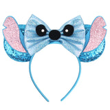 2025 New Style Mickey Minnie Ear Headband Sequin Bows Girl Adult Kids Halloween Party Cosplay Hair Accessories Princess Hairband